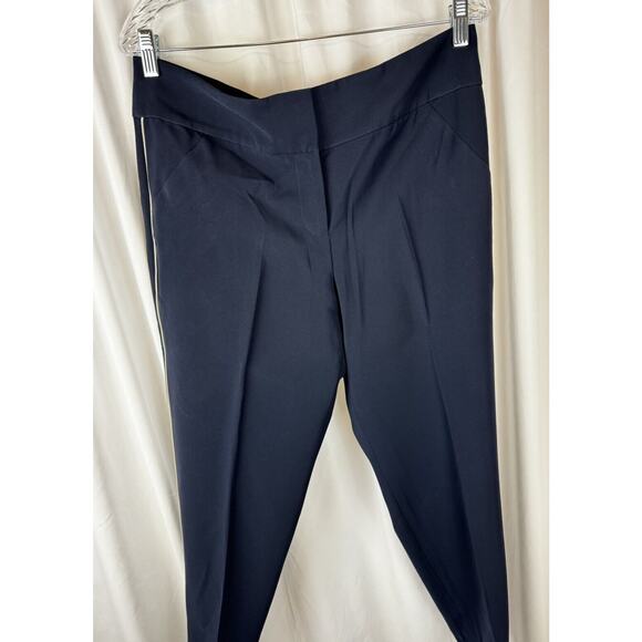 Ann Taylor Cropped Crepe Pant, Navy, Side Stripes Sz: 8, 52-07 - Picture 14 of 15